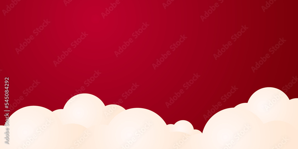 Red background with soft clouds For decorating Christmas or New Year's festival