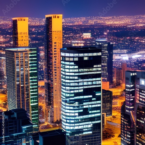 Photography High-rise Buildings During Nighttime