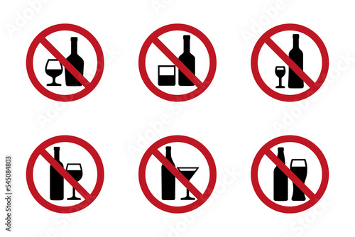 Free Download No alcohol icons set isolated PNG - GFXLoad