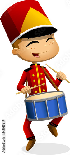 The 12 Days Of Christmas - 12Th Day - Twelve Drummers Drumming. Vector Hand Drawn Illustration Isolated On Transparent Background