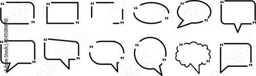 et quote box frame, texting quote blank template boxes, design boxes quotation bubble blog symbols vector on white background..eps
