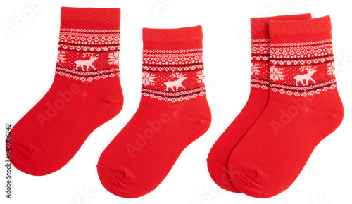 Pair of nordic socks isolated on white