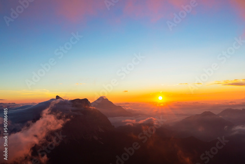 Beautiful sunrise in the Civetta range  Dolomites mountains in autumn