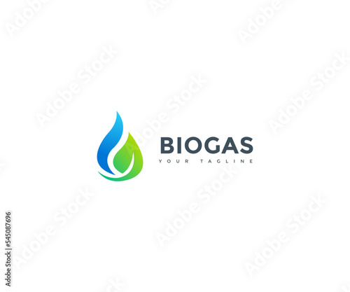 Biogas logo. Oil and gas Vector logo. Industrial or factory design template. 