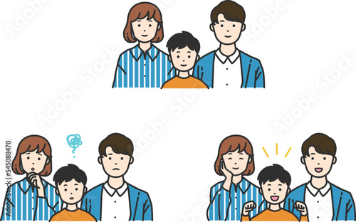 色々な表情の家族セット