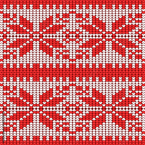 Christmas and snowflake knitting pattern backgrounds.