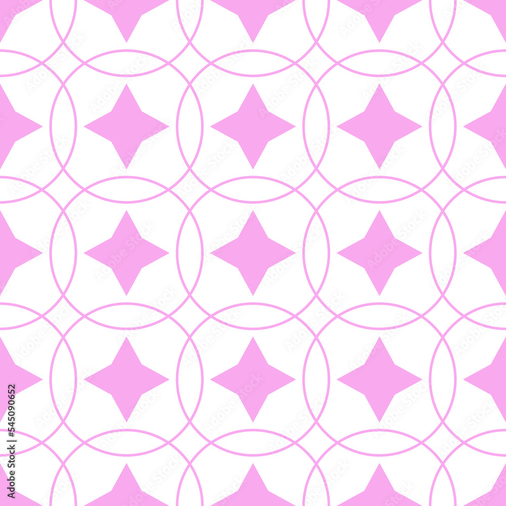 Vector seamless pattern of pink rings and stars for wallpapers, wrapping, fabric, textile Vector seamless pattern of pink rings and stars for wallpapers, wrapping, fabric, textile