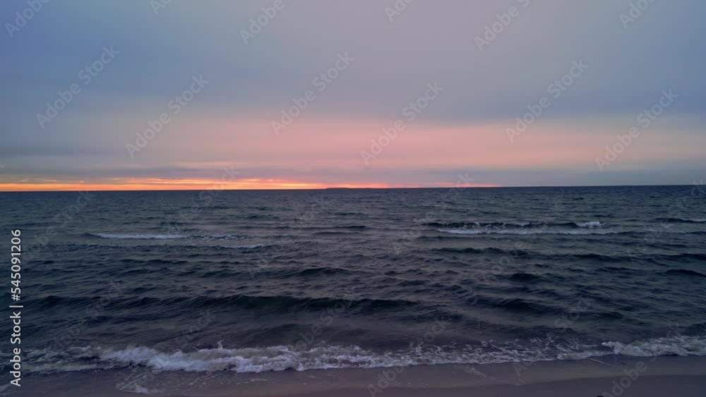 Sunset Beach Slow Motion Drone Shot Sunset Beach Slow Motion Drone Shot