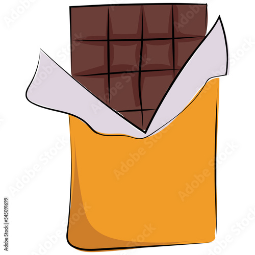 Chocolate Hand Drawn Colored Vector Icon