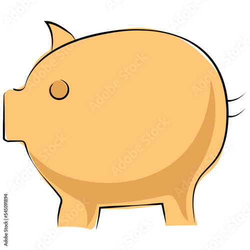 Piggy Bank Hand Drawn Sketchy Vector Icon