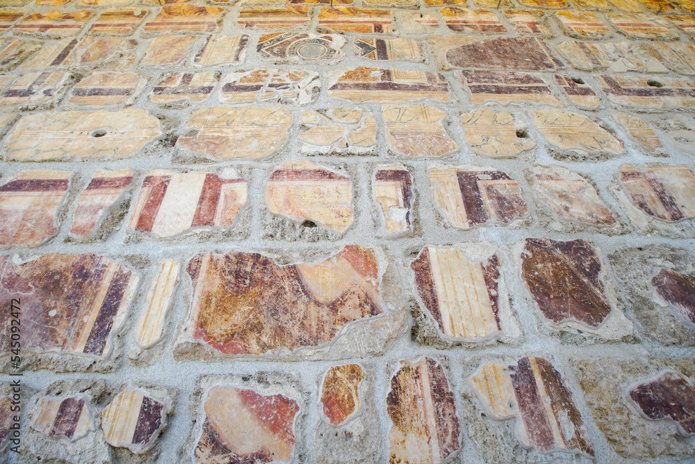Fototapeta premium Painted Wall in Laodicea on the Lycus Ancient City in Denizli, Turkiye
