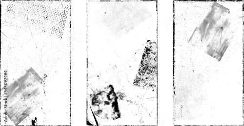 Social media covers with tiny roughen border frames. . grunge style . Post frame stories templates.  Layout for promotion .Media banner .Vector