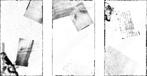Social media covers with tiny roughen border frames. . grunge style . Post frame stories templates.  Layout for promotion .Media banner .Vector
