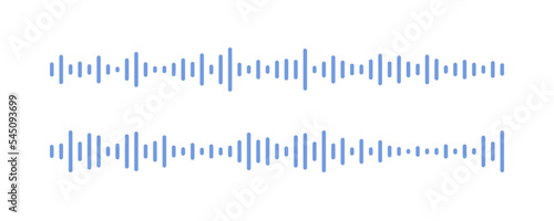 Media recording chart. Volume equalizer with stereo noise. Audio social message. Voice sound waves. Speech bubble notification. Podcast soundwave lines. Shape of mobile talk track. Vector illustration