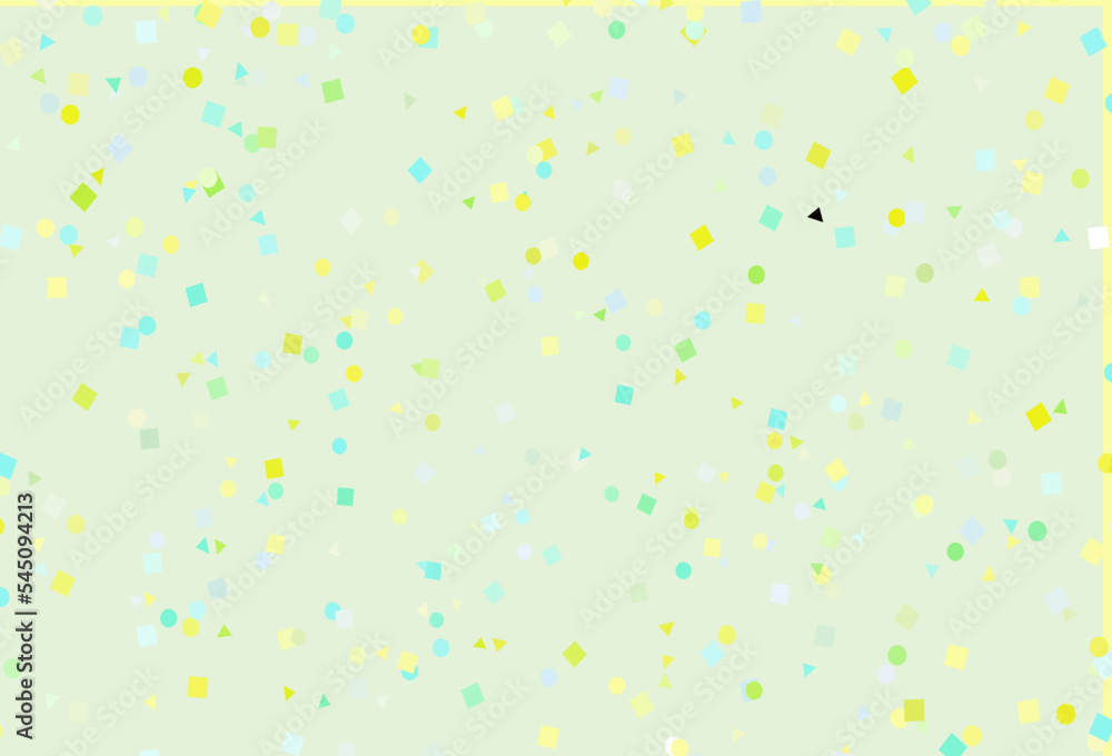 Light Green, Yellow vector cover in polygonal style with circles.