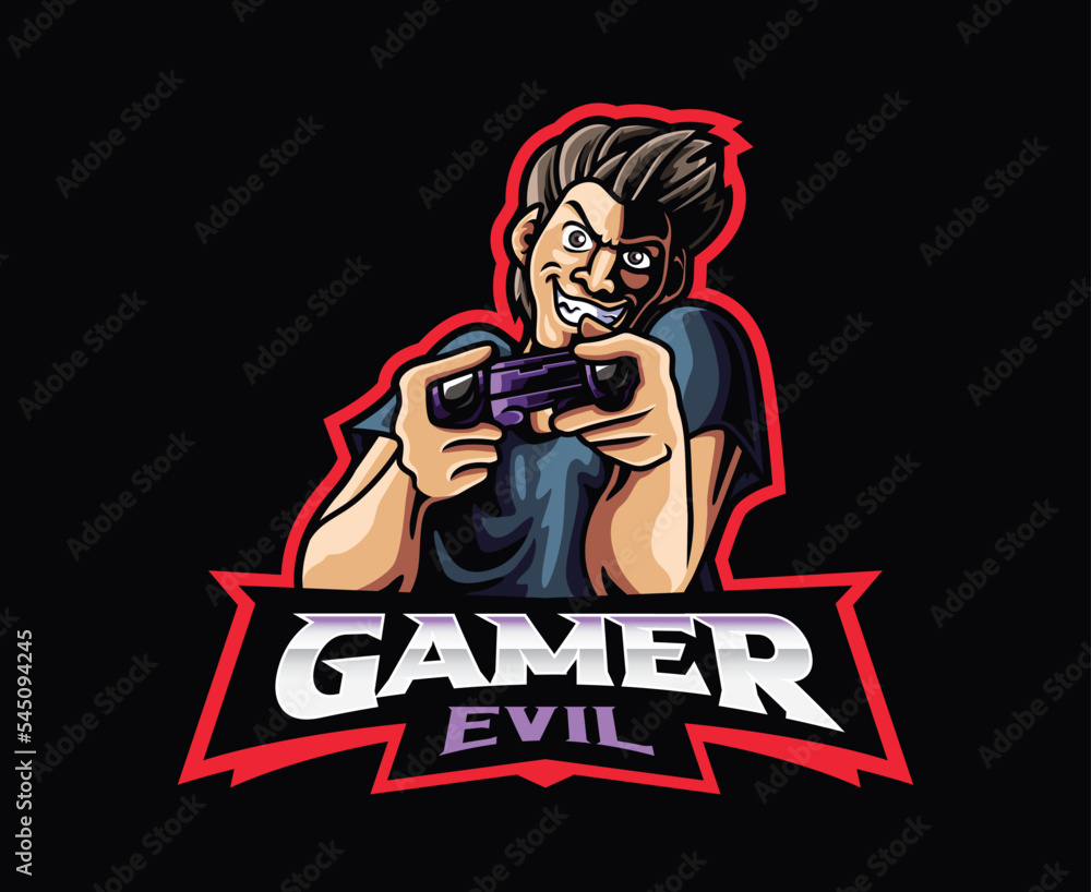 Gamer evil mascot logo design