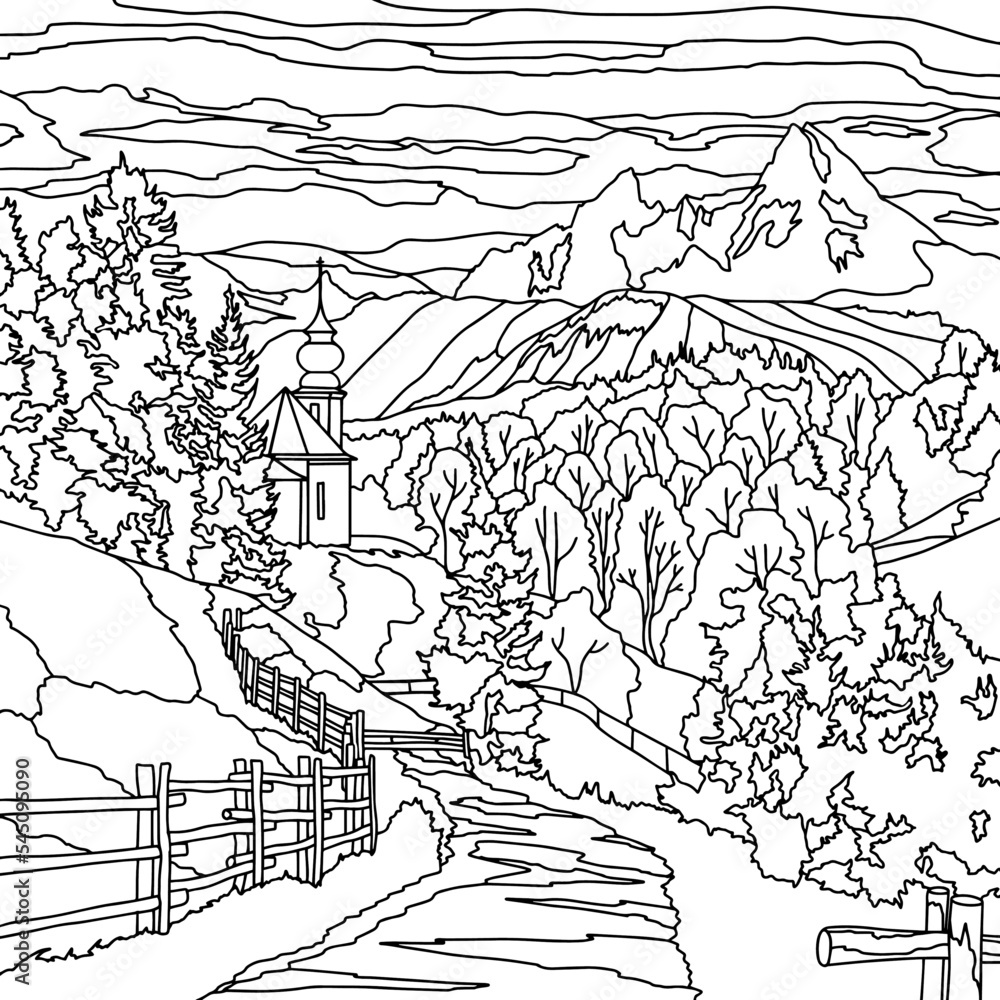 Fototapeta premium landscape with trees