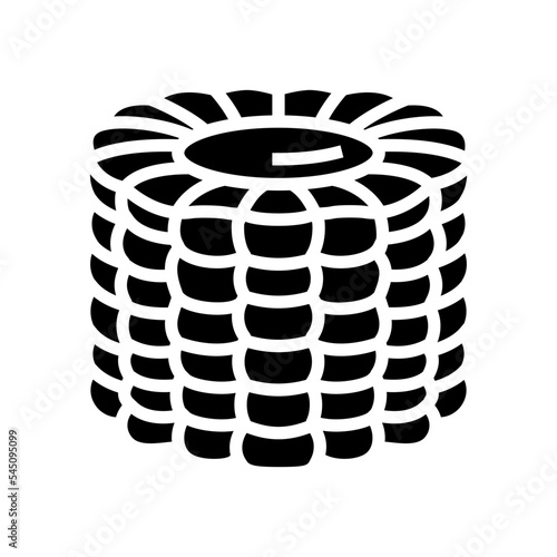corn cob cut yellow glyph icon vector. corn cob cut yellow sign. isolated symbol illustration