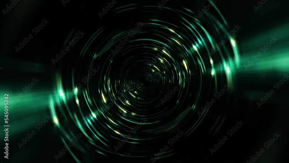 Abstract loop glow green circle radial digital ring shine vortex tunnel optical flare light backgrund. 4K 3D rendering seamless loop futuristic circle background. Abstract sci-fi texture with shining Abstract loop glow green circle radial digital ring shine vortex tunnel optical flare light backgrund. 4K 3D rendering seamless loop futuristic circle background. Abstract sci-fi texture with shining