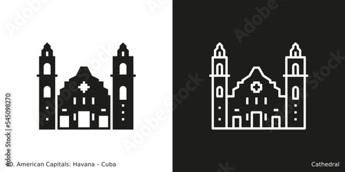 Cathedral Icon. Landmark building of Havana, the capital city of  Cuba