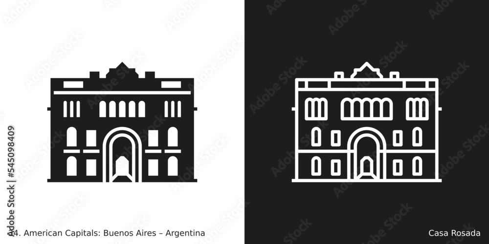 Casa Rosada Icon. Landmark building of Buenos Aires, the capital city of Argentina