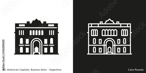 Casa Rosada Icon. Landmark building of Buenos Aires, the capital city of Argentina
