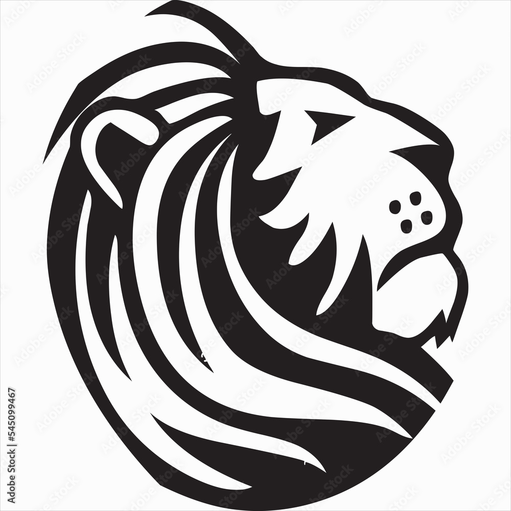 Vector, Image of lion head icon, with transparent background Stock ...