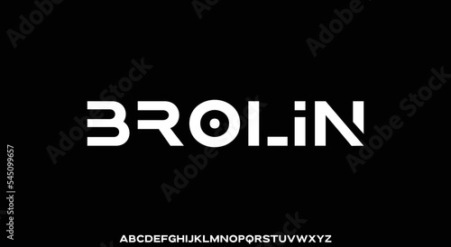 BROLIN Abstract Modern Alphabet Font. Typography urban style fonts for technology, digital, movie logo design. vector illustration