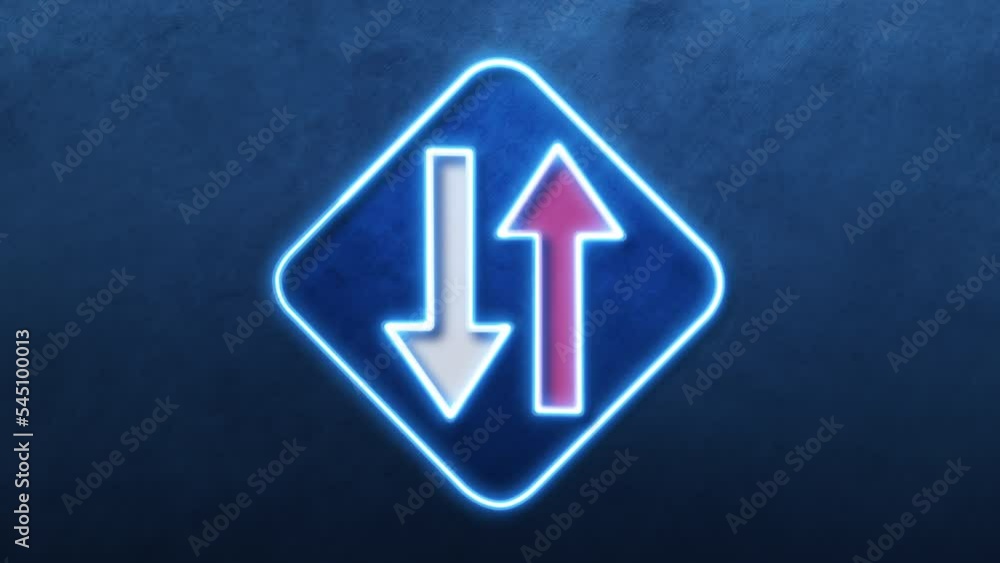 road sign icon light glow blue bright symbol with dark background icon in chat neon animation A bright blue glowing symbol with a dark background. road sign icon light glow blue bright symbol with dark background icon in chat neon animation A bright blue glowing symbol with a dark background.