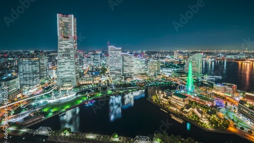 Wallpaper Mural 【神奈川県・横浜市】横浜みなとみらいの都市夜景　タイムラプス映像　フィックス　
Yokohama Minato Mirai City Night View - Kanagawa, Japan - Time lapse video - fix Torontodigital.ca