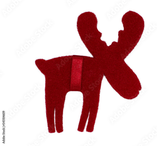 Isolated christmas red moose