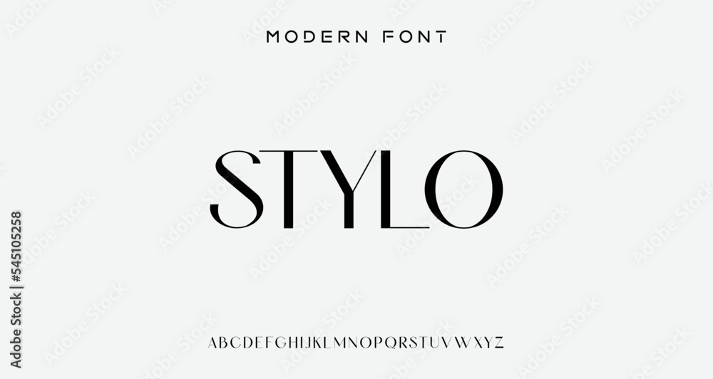 STYLO Tech alphabet letters font. Minimal Lettering Fashion Typo Font.  Typography elegant sans serif fonts. Stock Vector | Adobe Stock