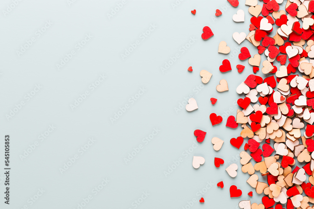 Happy Valentines day background. With small hearts on pastel background. Happy Valentines day background. With small hearts on pastel background.