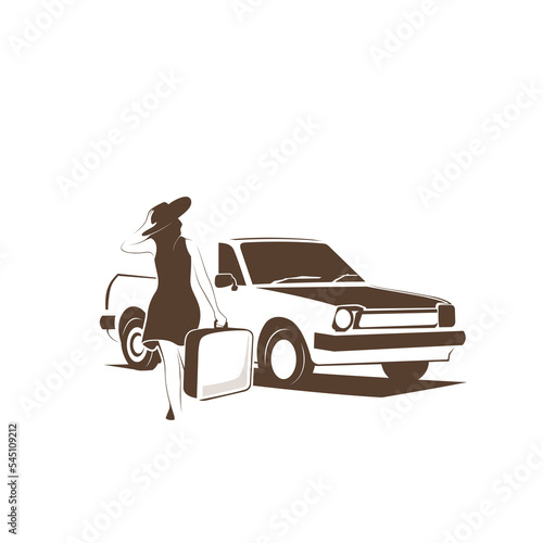 woman and car logo
