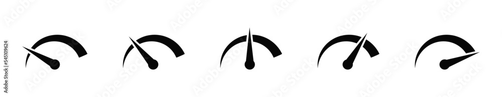 Speedometer simple icon set. Indicator concept