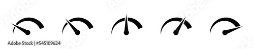 Speedometer simple icon set. Indicator concept