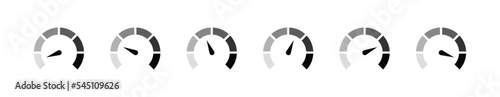 Speedometer simple icon set. Indicator concept