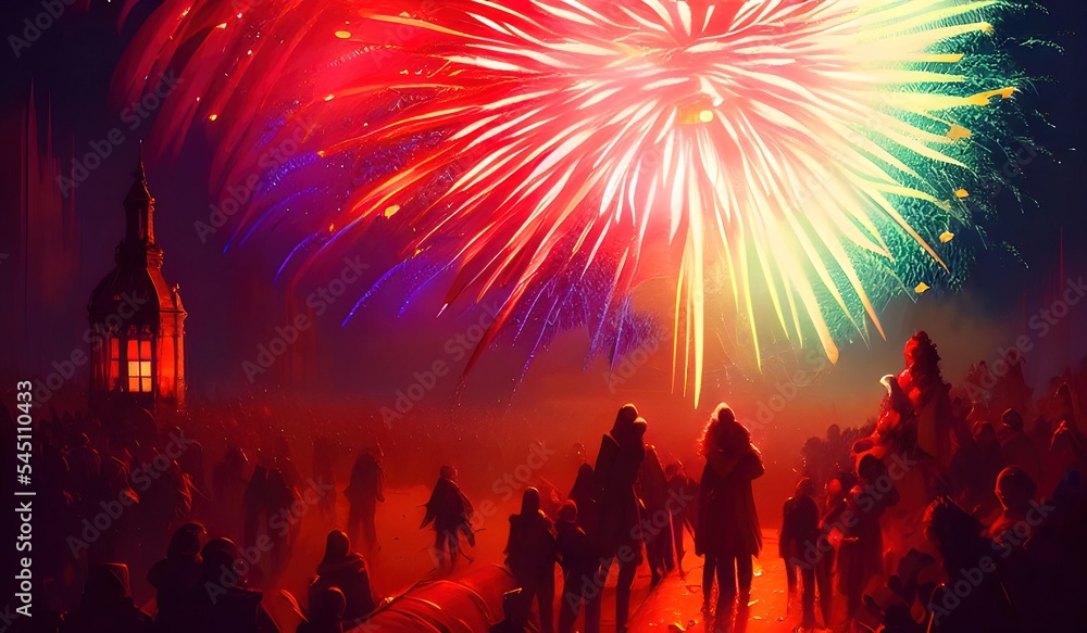 Fototapeta premium New year Firework