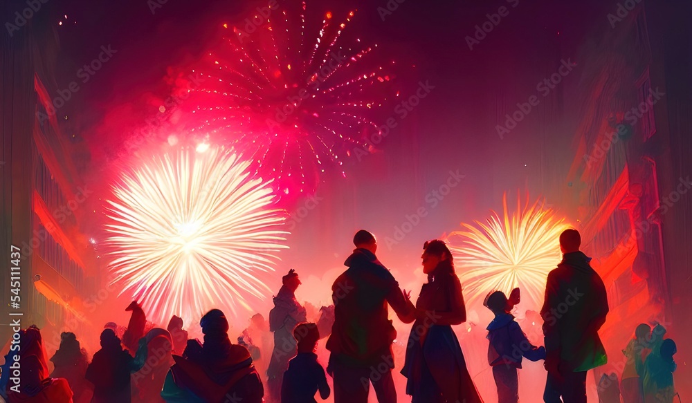 Fototapeta premium firework new year