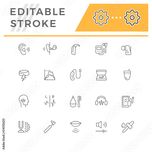 Set line icons of hearing aid