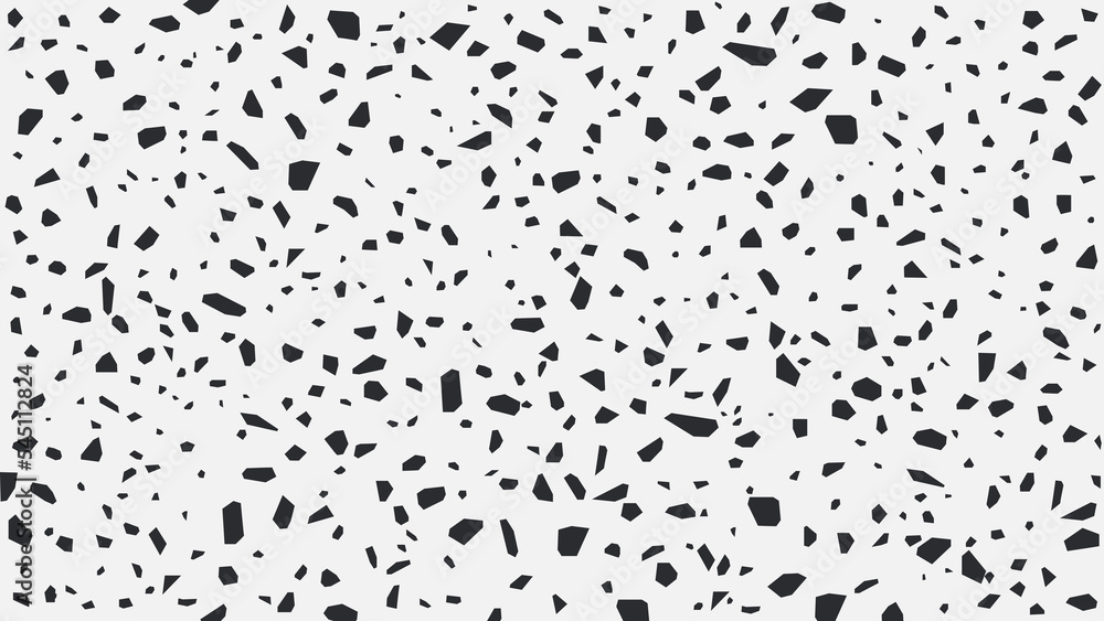 Black Cement Terrazzo for Designer Concrete Flooring Vector Seamless Pattern Texture on White Background 13