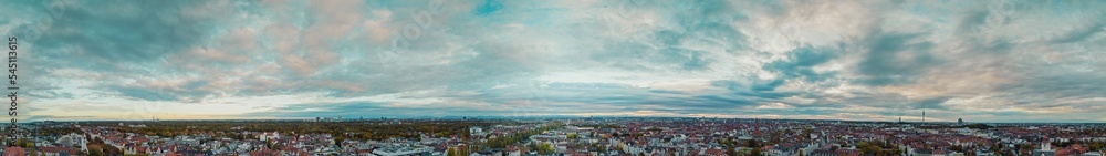 Aerial Munich panoram, tenant crisis, Wucherzinsen 