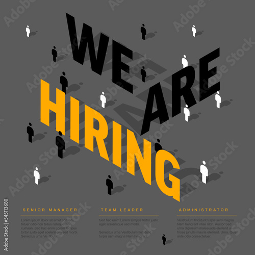 We are hiring minimalistic flyer template with people icons