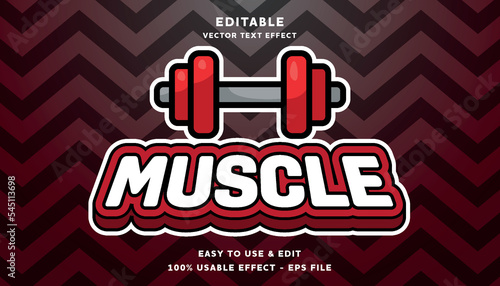 muscle editable logotype with modern and simple style, usable for logo or campaign title