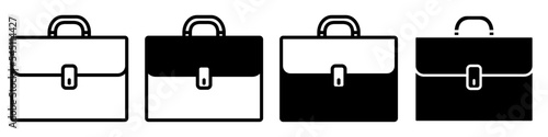 Briefcase vector icon set. portfolio illustration sign collection. Bag symbol or logo.