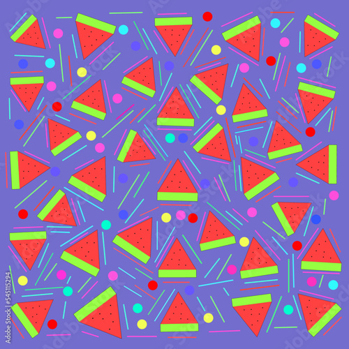 Watermelon Seamless Pattern Background. Vector illustration