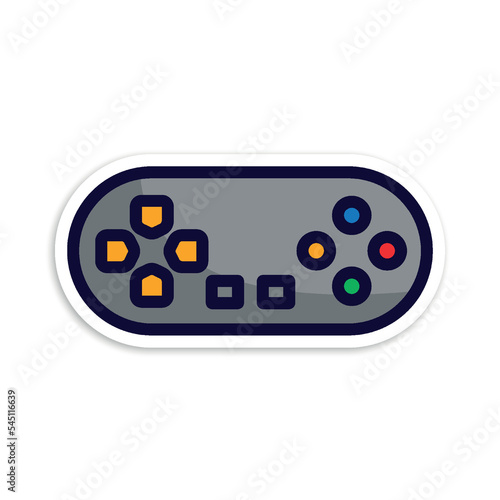 1joystick, editable cartoon style sticker vector