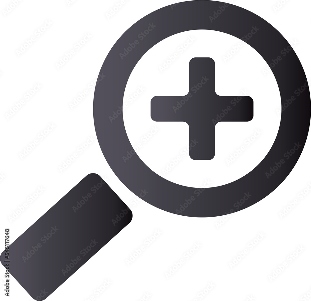 Dark gray gradient style icon magnifier zoom in Dark gray gradient style icon magnifier zoom in