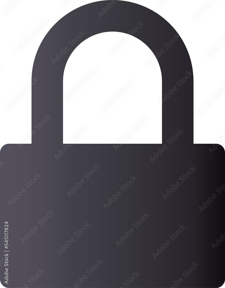 Dark gray gradient style icon lock chain Dark gray gradient style icon lock chain