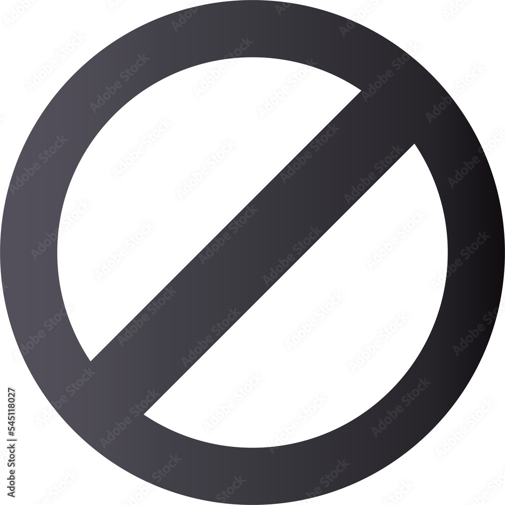 Dark gray gradient style icon ban sign Dark gray gradient style icon ban sign